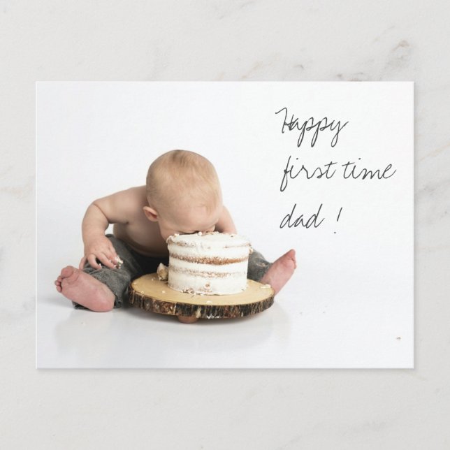 Primera vez papá| Día del padre| Tarjeta fotográfi (Anverso)