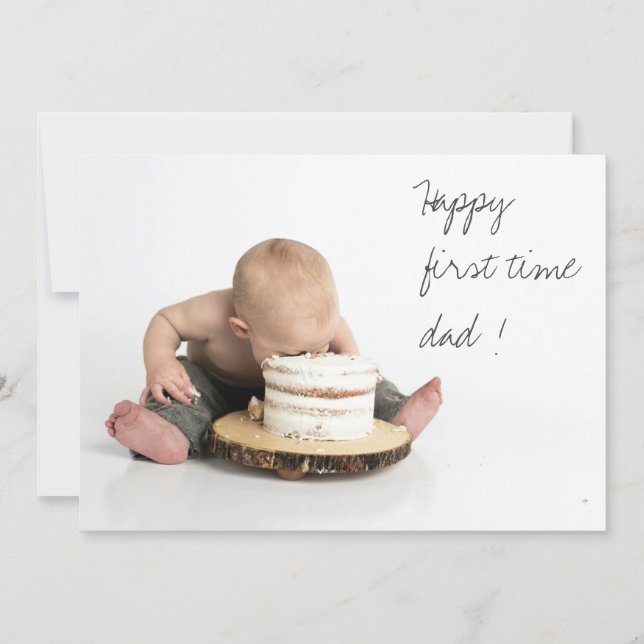 Primera vez que papá| Día del Padre| Tarjeta fotog (Anverso)