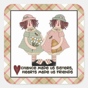 Primeras hermanas personalizado pegatina divertido