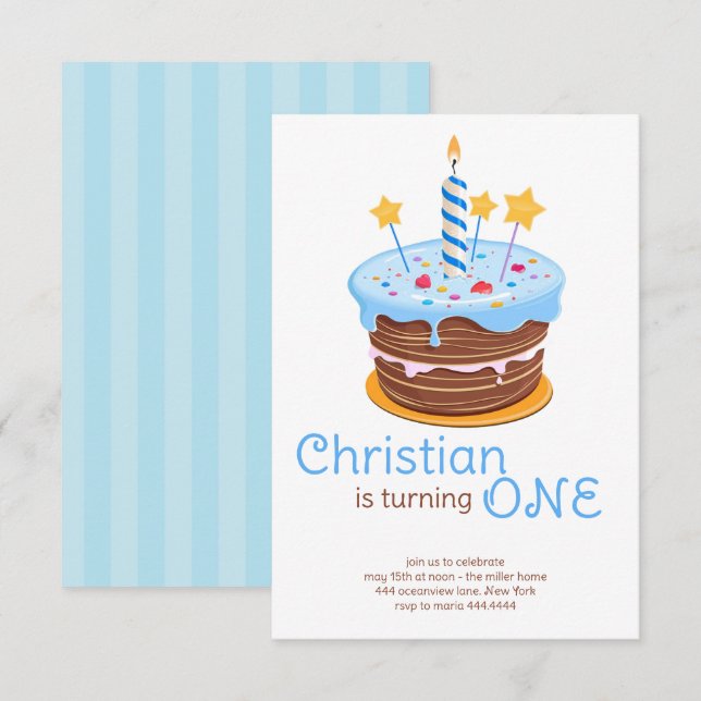 Primeras invitaciones de Birthday Boy (Anverso / Reverso)