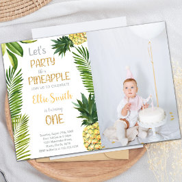 Primeras invitaciones de cumpleaños de piña con fo