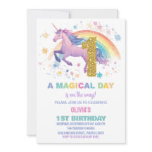 Primeras invitaciones de cumpleaños de Unicornio