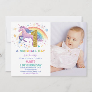 Primeras invitaciones de cumpleaños de Unicornio c