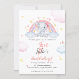 Primeras invitaciones de cumpleaños - Elefante con