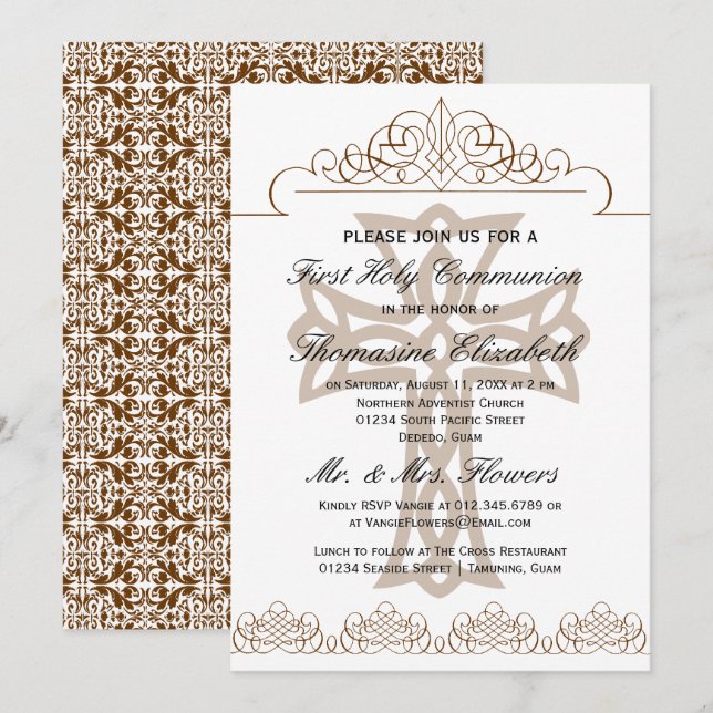 Primeras invitaciones de la cruz de la comunión (Anverso / Reverso)