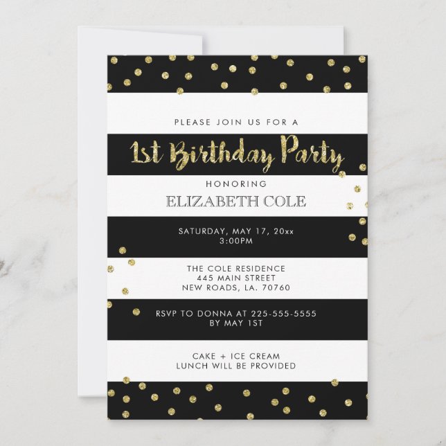 Primeras invitaciones de la fiesta de cumpleaños (Anverso)