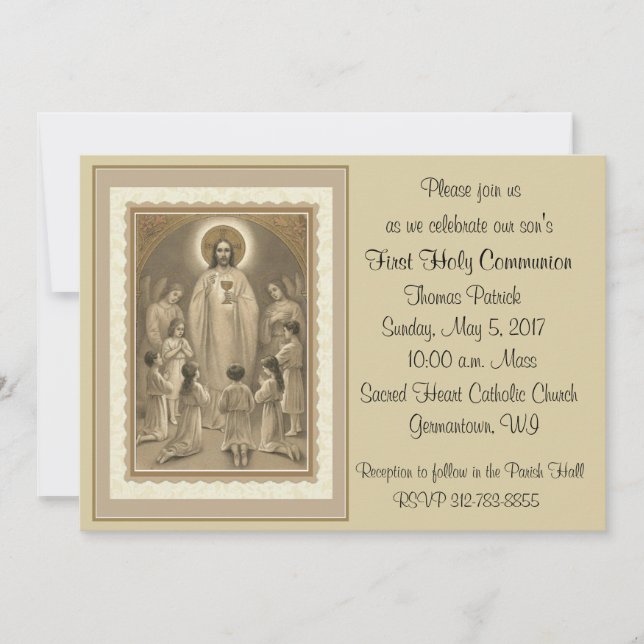 Primeras invitaciones de la Santa Comunión (Anverso)