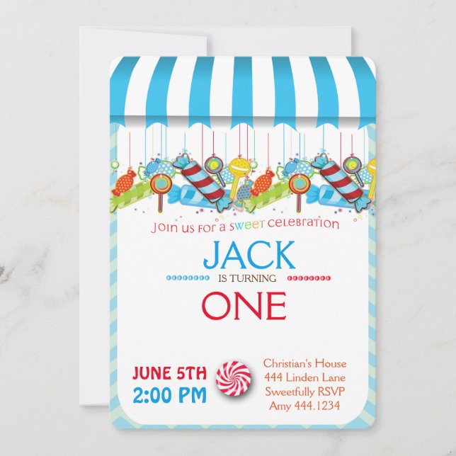 Primeras invitaciones del muchacho de Candyland (Anverso)