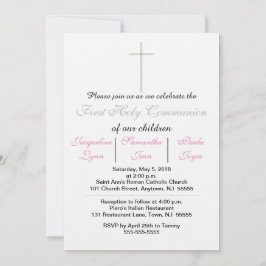 Primeras invitaciones para trillizos rosados de la