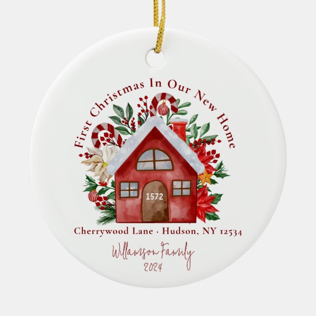 Primeras Navidades Nuestro nuevo ornamento de foto (Frente)