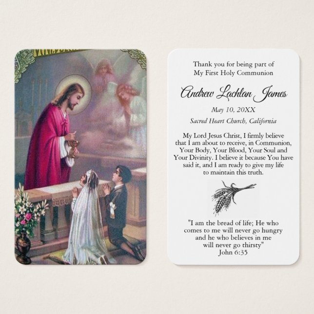 Primeras oraciones comunitarias | Niño y Chica 2 (Anverso y reverso)