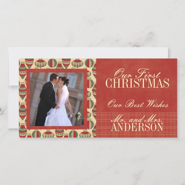 Primeras tarjetas de fotos de Boda de Navidad (Anverso)