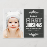 Primeras tarjetas de Navidad para bebés - Carbón