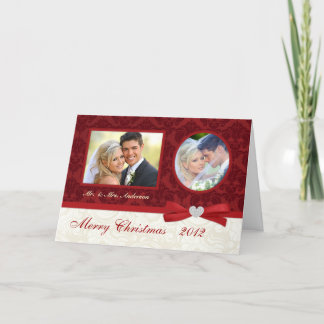 Primeras tarjetas navideñas navideñas de dos fotos