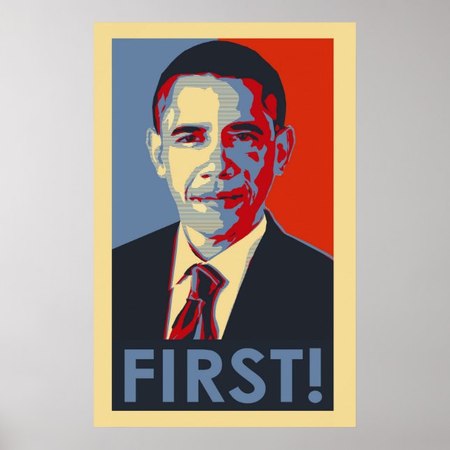 ¡PRIMERO Barack Obama! Póster (Frente)