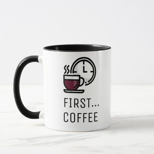 Primero... café con reloj retro y copa de café (Izquierda)