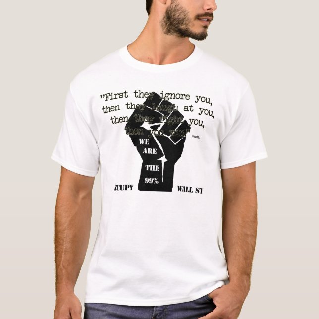 Primero le ignoran camisa de la cita de Gandhi (Anverso)