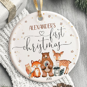 Primeros animales de Woodland adornos de Navidad p