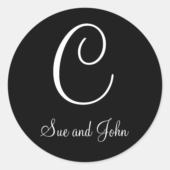 Primeros nombres y monograma C Sello blanco y negr (Anverso)