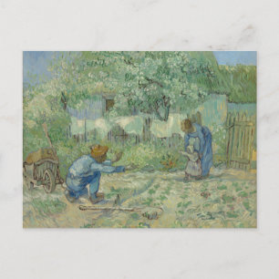 Primeros pasos, después de Millet, postal Van Gogh
