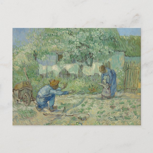 Primeros pasos, después de Millet, postal Van Gogh (Anverso)