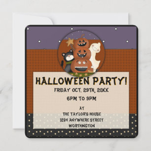 Primitiva invitación a fiesta de Halloween para un