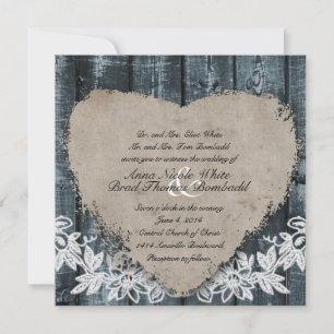 Primitiva invitación a la boda del corazón de made