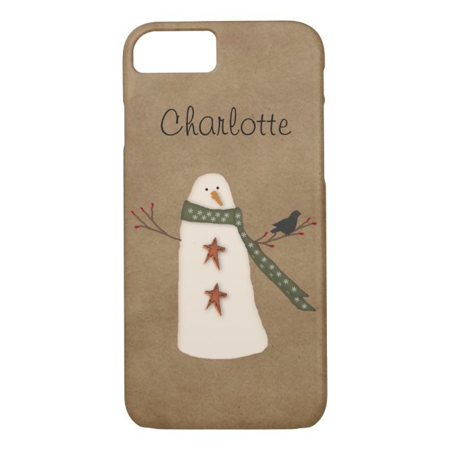 Primitive Snowman iPhone 7 Funda (Reverso)