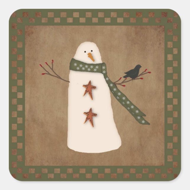 Primitive Snowman Pegatina (Anverso)