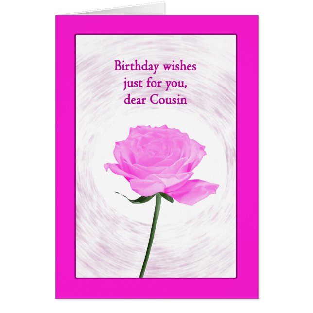 Primo Cumpleaños Hermosa Rosa (Frente)