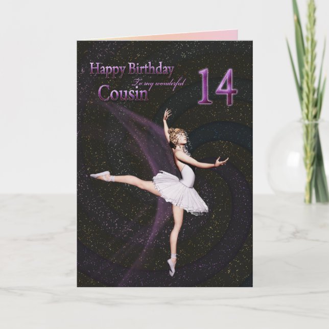 Primo de 14 años, tarjeta de cumpleaños de bailari (Anverso)