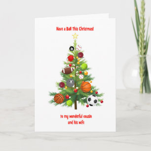 Primo y su esposa árbol de Navidad con bolas