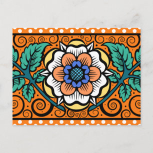 Primrose de verano en Naranja - postal