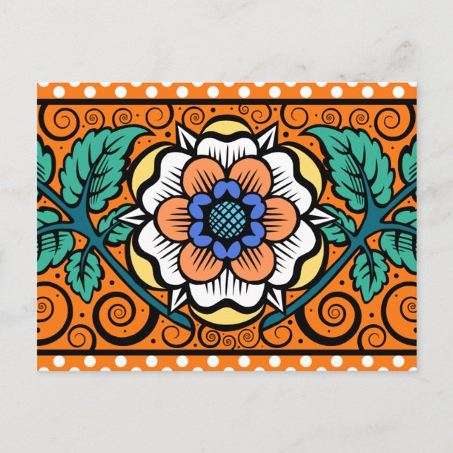 Primrose de verano en Naranja - postal (Anverso)