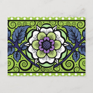 Primrose de verano en verde - postal
