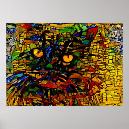 Prin de arte de gato colorido
