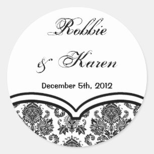 Prin de encaje blanco negro de 6 - 3" Pegatinas fa
