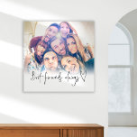 Prin de lienzo fotográfico con guiones de corazón<br><div class="desc">Foto del guión del corazón de los mejores amigos siempre. Un gran recuerdo de ti con tus bestias. Sencillamente reemplace la foto de ejemplo con su favorita.</div>