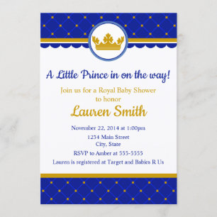 Prince Baby Shower Invitación a Baby Boy Royal