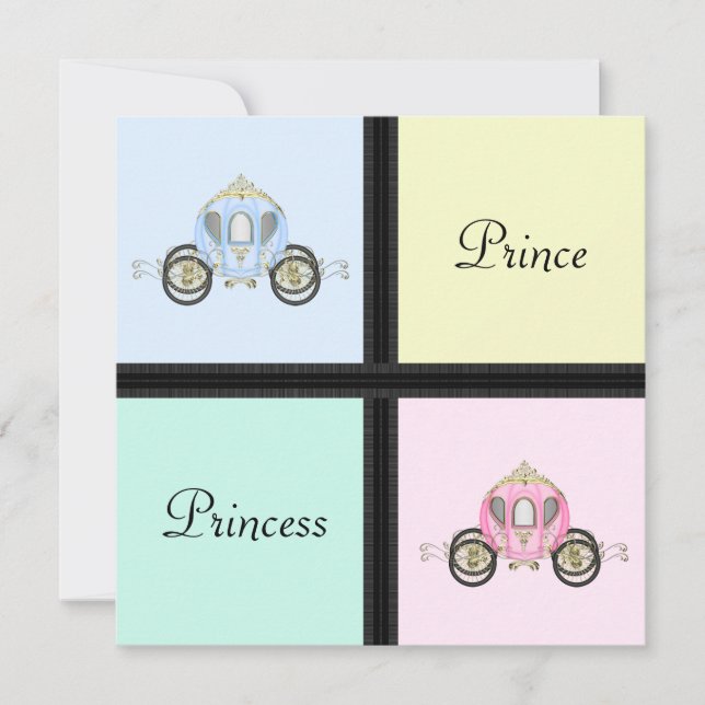 Prince Princess Gender Reveal Shower Invitaciones (Anverso)