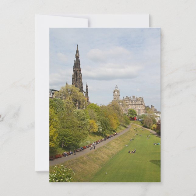 Princes Street Gardens, Edimburgo, tarjeta de Esco (Anverso)