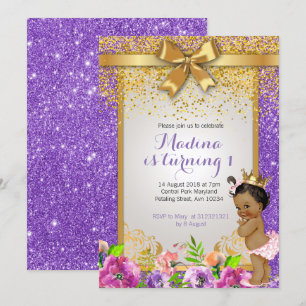 Princesa 1 invitaciones de cumpleaños