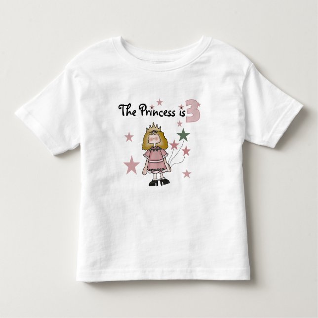 Princesa 3 camisetas de cumpleaños y regalos (Anverso)