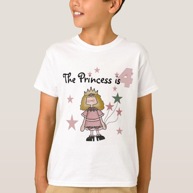 Princesa 4 camisetas de cumpleaños y regalos (Anverso)