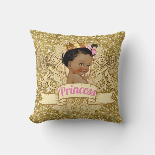 Princesa africana Pink y almohada del purpurina (Anverso)