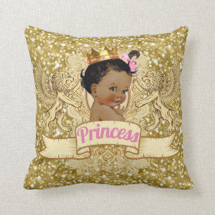 Princesa africana Pink y almohada del purpurina
