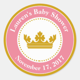 Princesa Baby Shower Favor Pegatinas Chica Rosa