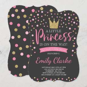 Princesa Baby Shower Invitación ducha dorada rosad