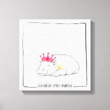 Princesa Bebé Hipopótamo Enano - Arte de Pared