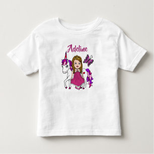 Princesa bonita y camisa personalizada unicornio